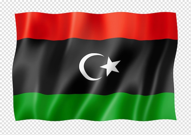 Libysche Flagge isoliert auf weißem Banner