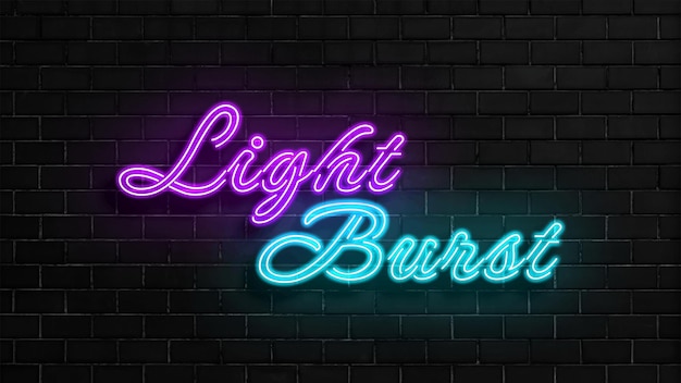 Lichtburst Regenbogen-Neon-Text-Effekt