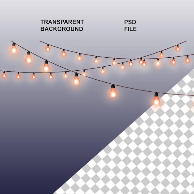 Lichter und Glühbirnen png auf durchsichtigem isolierten Hintergrund