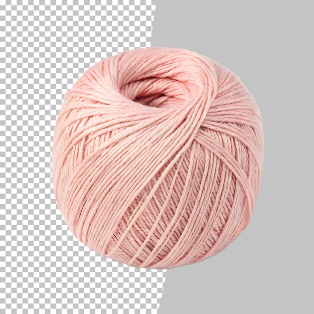 Lichtkugel aus rosa Garn, isoliert auf durchsichtigem Hintergrund