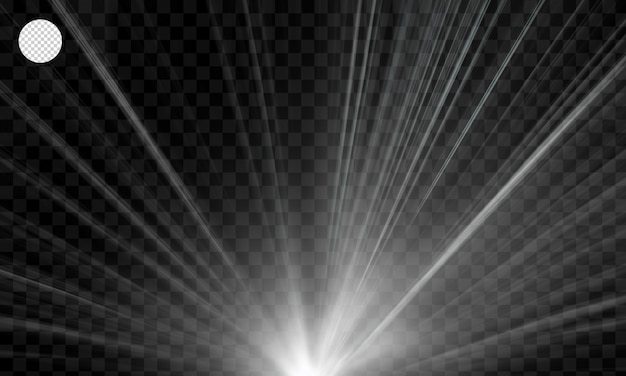 Lichtreflexion Glühendes Licht explodiert Lichteffektstrahl strahlende Sonne heller Blitz Besonderer Linseneffekt