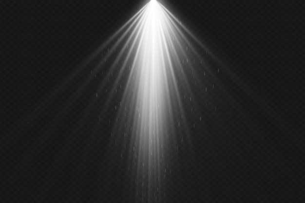 Lichtstrahl auf schwarzem Hintergrund Beleuchtung der Szene von oben durchsichtige Effekte
