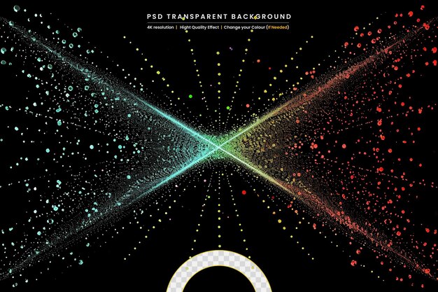 PSD lichtwirkung hologramm wellenkurve farbenfrohe linien auf durchsichtigem hintergrund