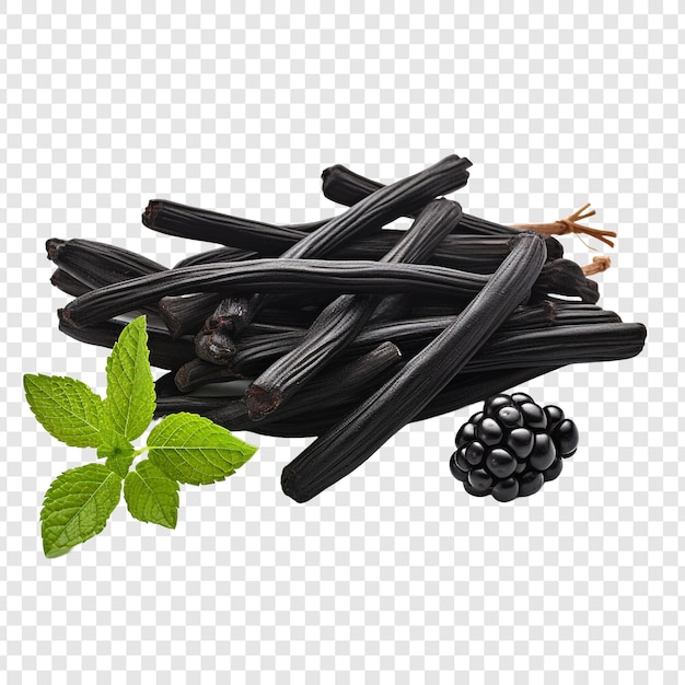 PSD licorice isolée sur fond transparent