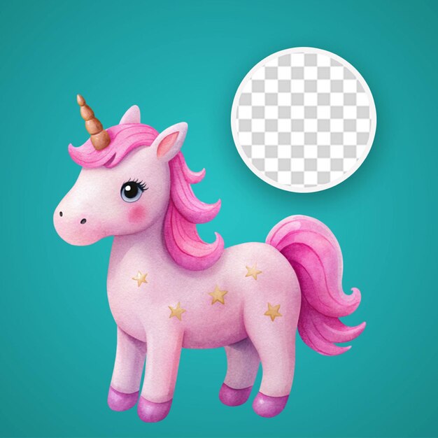 PSD une licorne mignonne en 3d