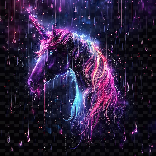 Une Licorne Avec Un Spray D'eau Violet Et Rose Et Les Mots Licorns