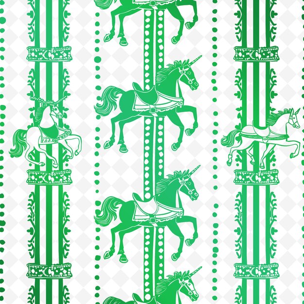 PSD une licorne verte sur un fond vert avec les mots 