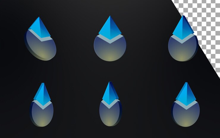 PSD lido ldo logotipo creativo conjunto 3d render ilustración moneda oscura token criptomoneda logotipo icono