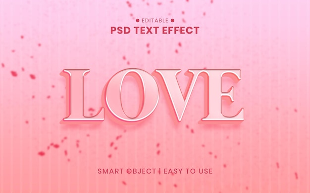 Liebe 3D bearbeitbare Texteffekt