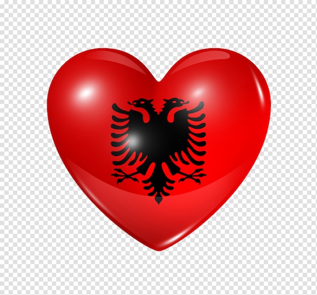 PSD liebe albanien, herz flaggensymbol