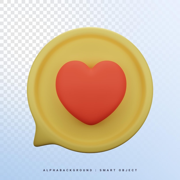 Liebe Chat 3D-Symbol Illustration