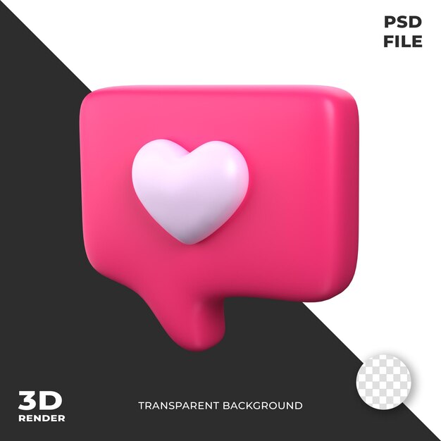 Liebe Chat Valentine 3D-Symbol