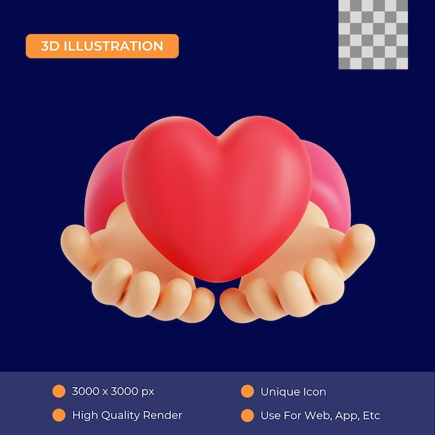 Liebe geben 3D-Illustration