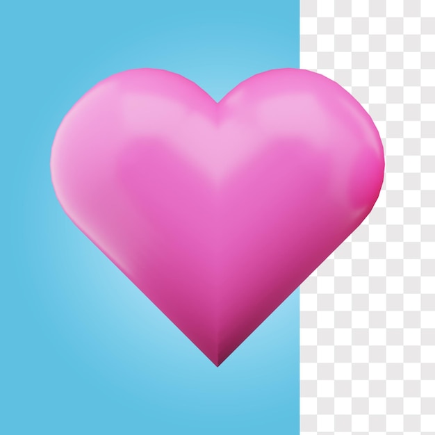 Liebe rosa 3d-symbol