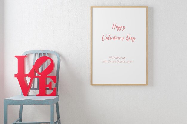 Liebe und valentinstag mit fotorahmen modell