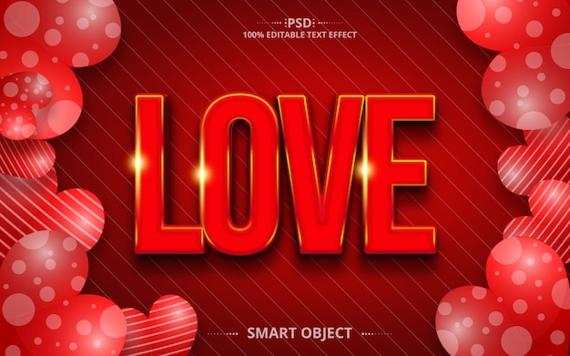 Liebe Valentinstag PSD Texteffektdesign