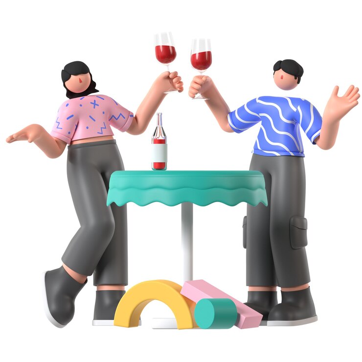 PSD liebesbeziehungen hobbyaktivität freizeit 3d-illustration