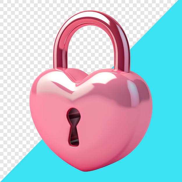 Liebesherzförmiges Vorhängeschloss 3D-Design, perfekt für Valentinstag, Jubiläen und Designelemente