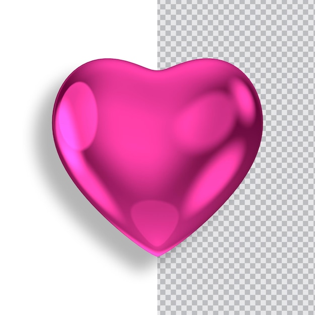 Liebessymbol isoliert auf transparentem Hintergrund 3D-Render