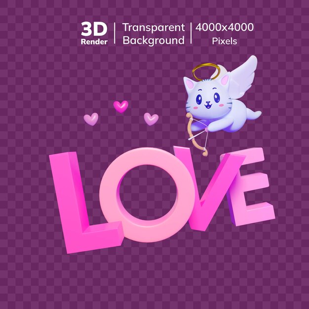 PSD liebestext 3d-icon liebe cupid cupid valentinstag valentinstag-icon liebe 3d-icon