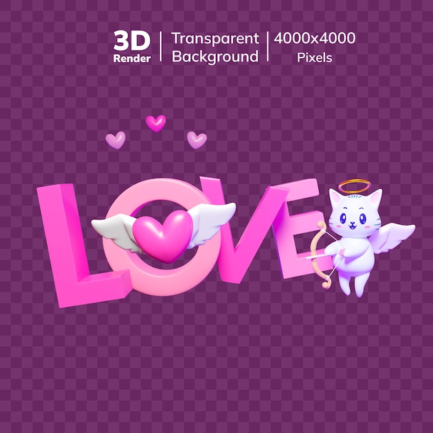 PSD liebestext 3d-icon liebe cupid cupid valentinstag valentinstag-icon liebe 3d-icon