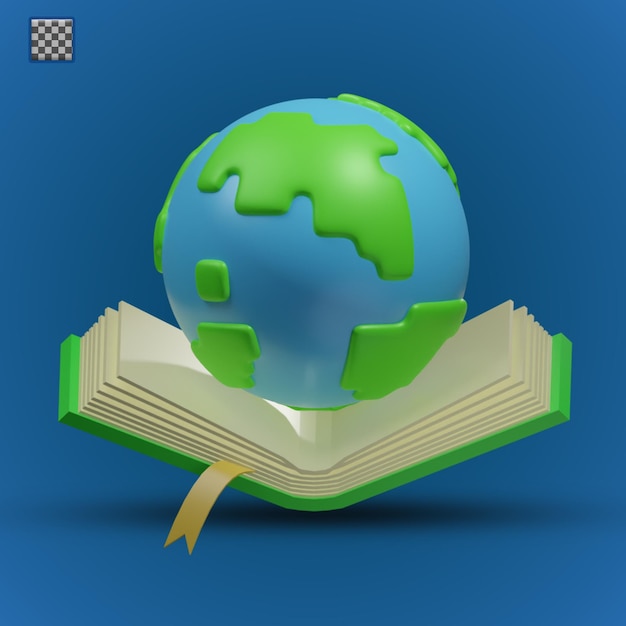 Liebt den Tag der Erde Cartoon-Illustration-Ikon Earth Book
