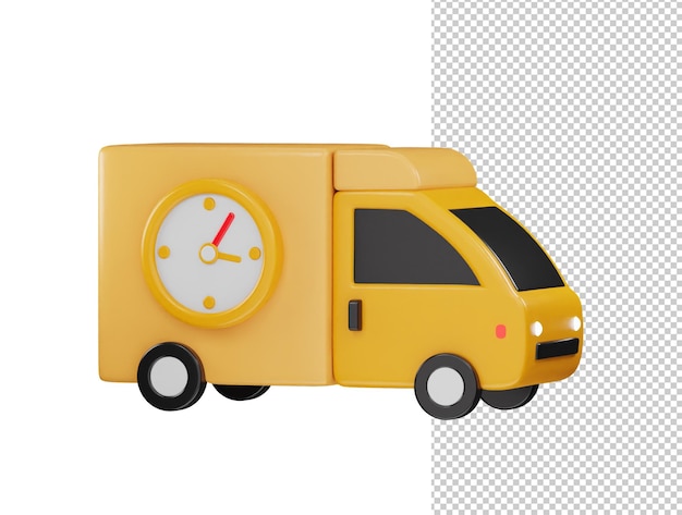 PSD lieferwagen-symbol 3d-rendering-vektor-illustration