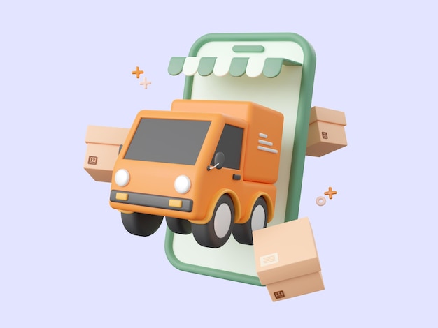 Lieferwagenversand Paketboxen Einkaufs- und Lieferservice online