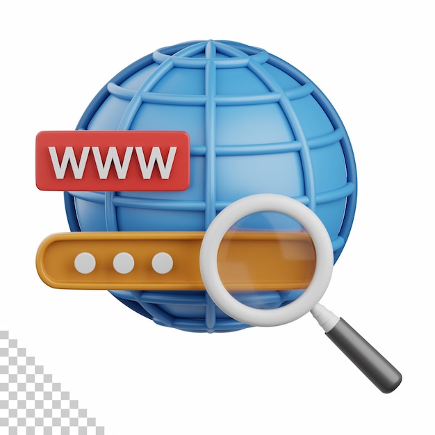 Lien de navigateur de rendu 3d isolé utile pour la publicité et la promotion marketing