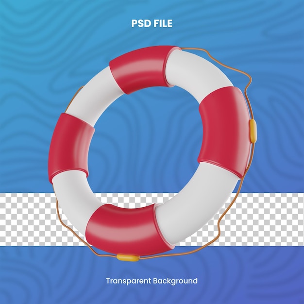 PSD lifebuoy 3d hochqualitäts-rendering schutz und sicherheit transparenter hintergrund