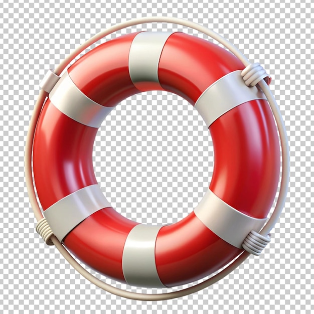 lifebuoy rojo y blanco en renderizado 3D realista con