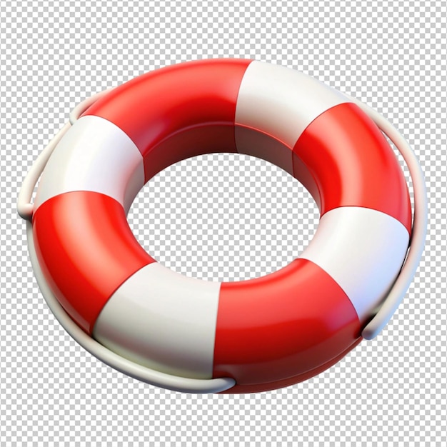 lifebuoy rosso e bianco in realistico su sfondo bianco