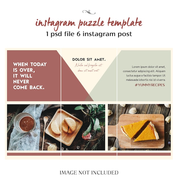 PSD lifestyle-instagram-puzzle oder collage-vorlage