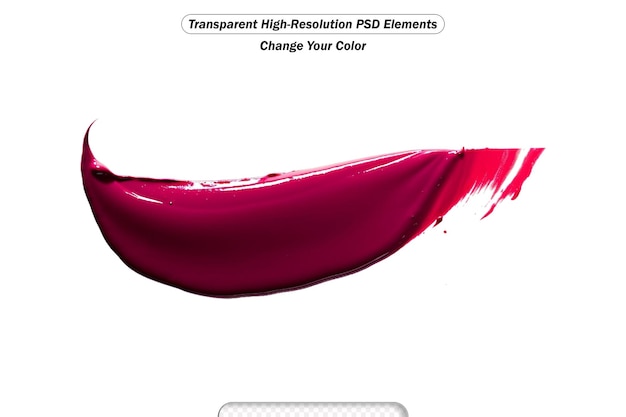 PSD lige et texture de rouge à lèvres rouge ou de peinture acrylique isolée sur fond blanc transparent