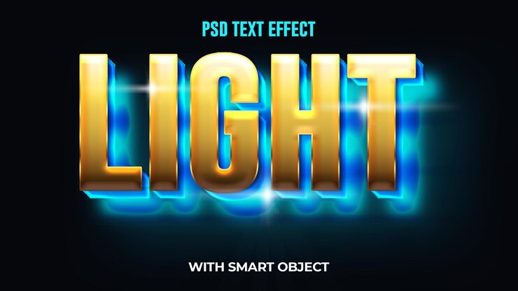 PSD light 3d style text effect