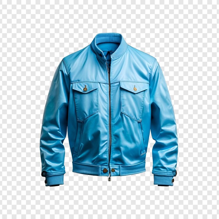 PSD light blue mens bomber jacket estilo casual moda de primavera