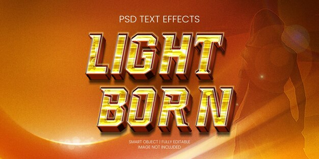 PSD light born text-effekt