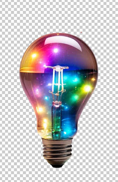 PSD light bulb rainbow lights dreamy ethereal beautiful image