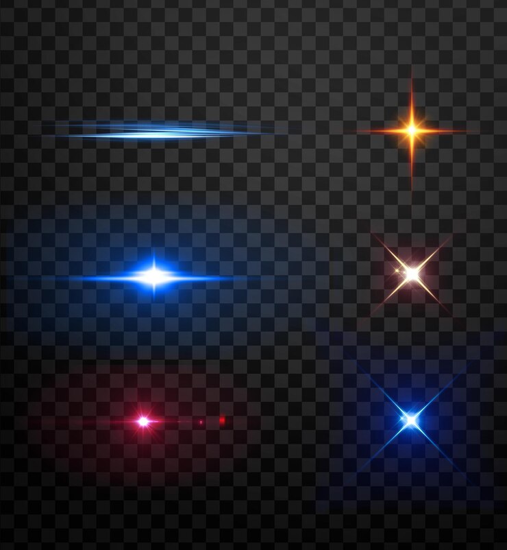 PSD light lens flares and sparkles