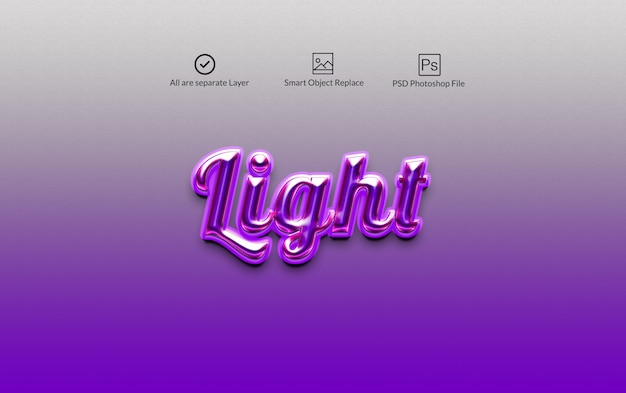 Light Photoshop layer style text effect