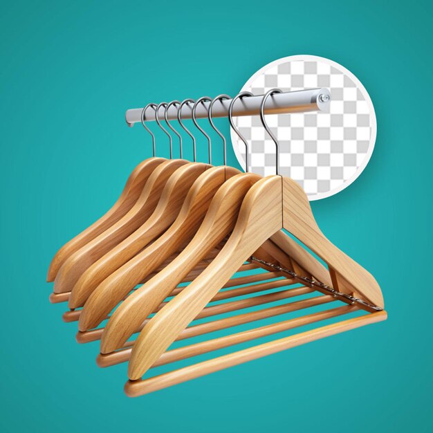 PSD light wooden clothes hanger closeup