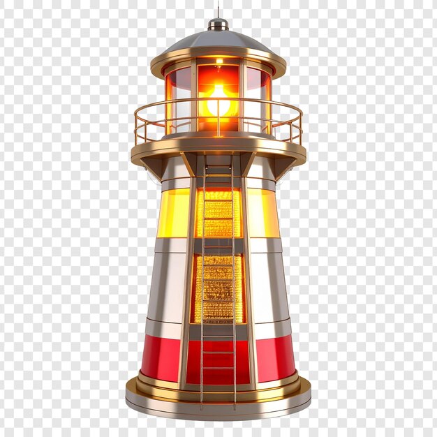 Lighthouse illustration with striped tower and vivid colors