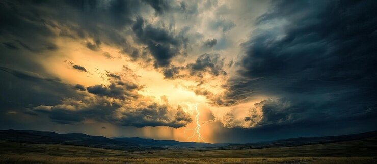 Lightning Storm over Grassland