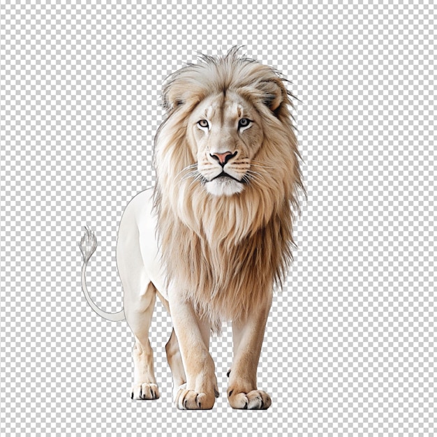 Une Ligne D'un Lion Sur Un Fond Transparent