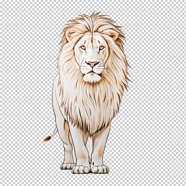 PSD une ligne d'un lion sur un fond transparent