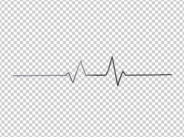 PSD lignes de battement cardiaque ecg dessinées à la main