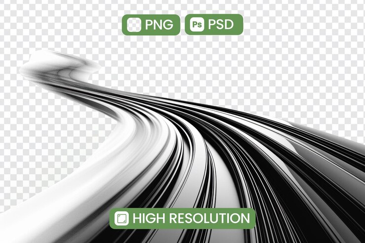 PSD lignes courbes blanches et noires transparentes arrière-plan abstrait haute résolution