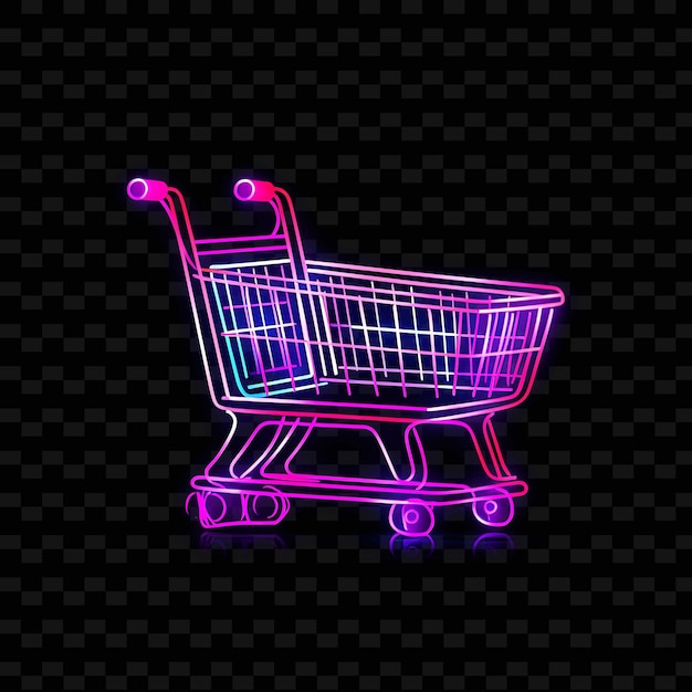 PSD les lignes de néon du panier d'achat les acheteurs sont ravis les lignes de néon en zigzag violet sa y2k shapes psd gradients