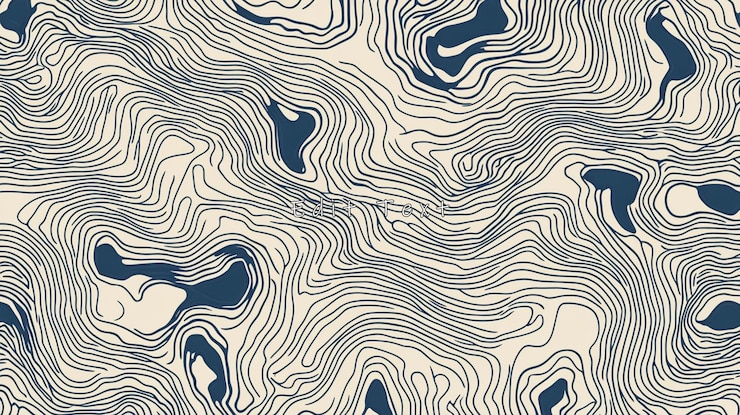 PSD des lignes topographiques abstraites de couleur beige et bleue ondulées