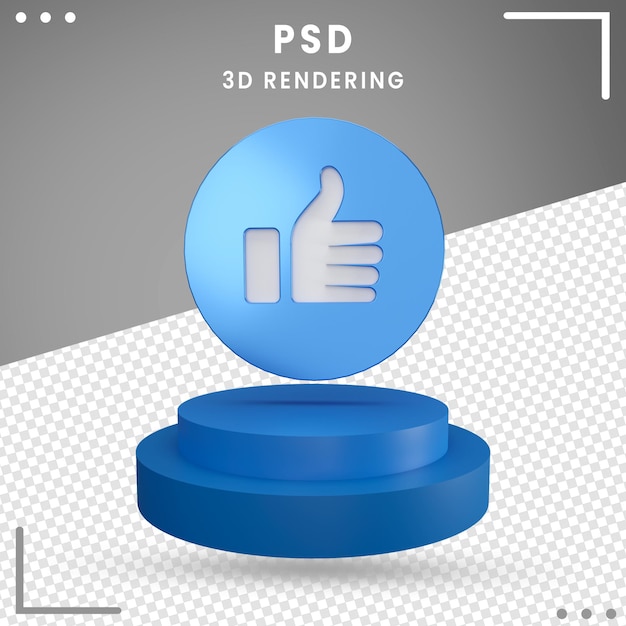 PSD like icon 3d rotated logo facebook 3d rendering